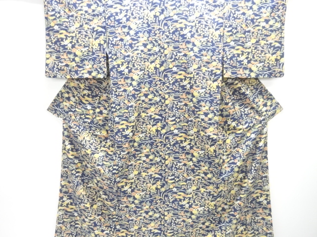 JAPANESE KIMONO / TSUMUGI / FLORAL PLANTS